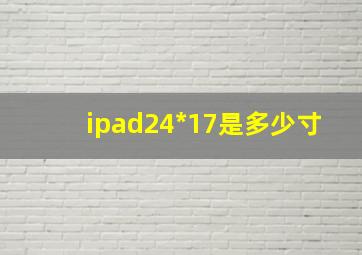 ipad24*17是多少寸