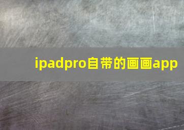 ipadpro自带的画画app