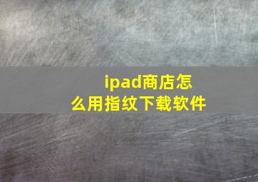 ipad商店怎么用指纹下载软件