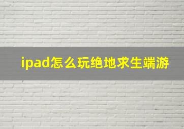 ipad怎么玩绝地求生端游