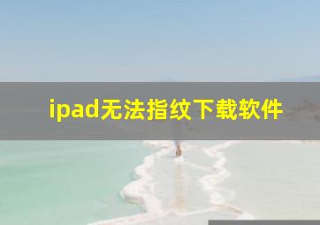 ipad无法指纹下载软件