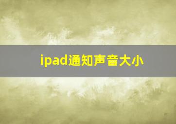 ipad通知声音大小