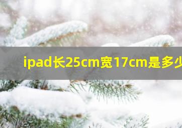 ipad长25cm宽17cm是多少寸