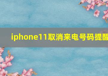 iphone11取消来电号码提醒