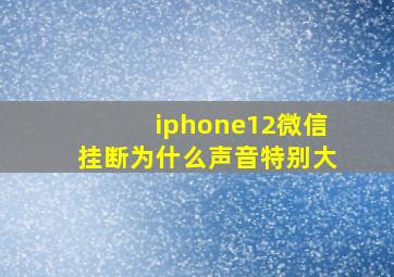 iphone12微信挂断为什么声音特别大