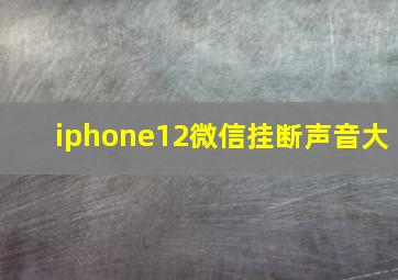 iphone12微信挂断声音大