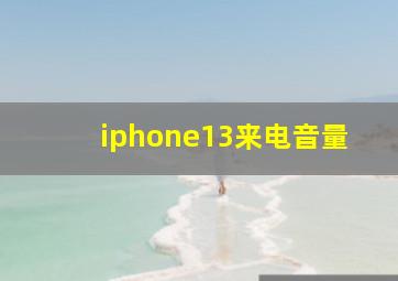 iphone13来电音量