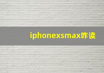 iphonexsmax咋读