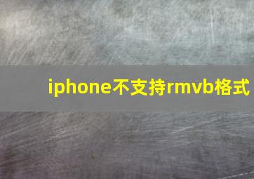 iphone不支持rmvb格式