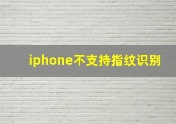 iphone不支持指纹识别