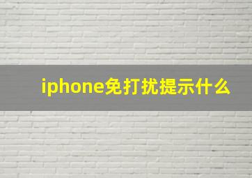 iphone免打扰提示什么