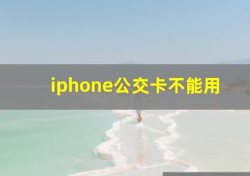 iphone公交卡不能用