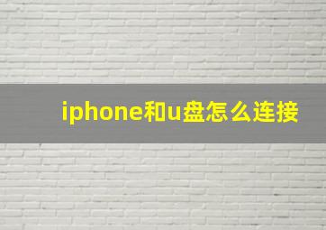 iphone和u盘怎么连接