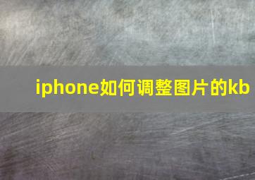 iphone如何调整图片的kb