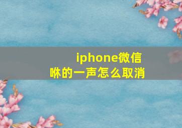 iphone微信咻的一声怎么取消