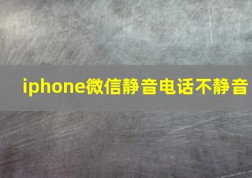 iphone微信静音电话不静音