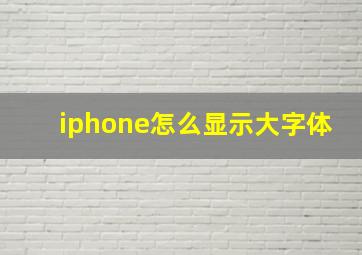 iphone怎么显示大字体