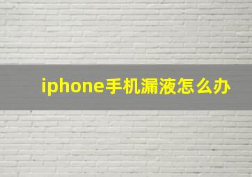 iphone手机漏液怎么办