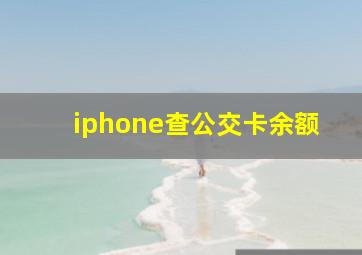 iphone查公交卡余额