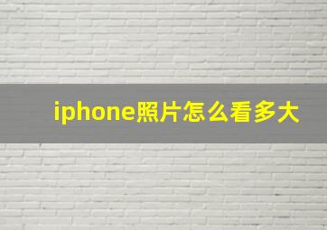 iphone照片怎么看多大