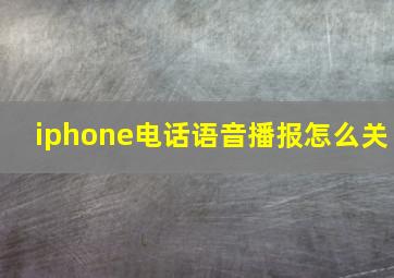 iphone电话语音播报怎么关