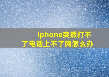 iphone突然打不了电话上不了网怎么办