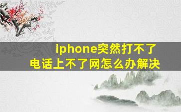 iphone突然打不了电话上不了网怎么办解决