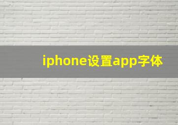 iphone设置app字体