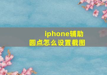 iphone辅助圆点怎么设置截图