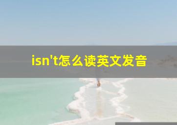 isn't怎么读英文发音