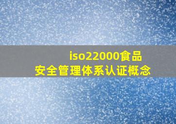 iso22000食品安全管理体系认证概念