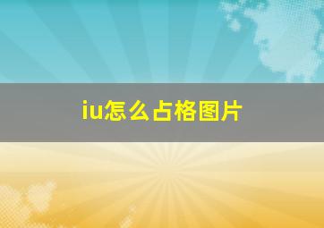 iu怎么占格图片