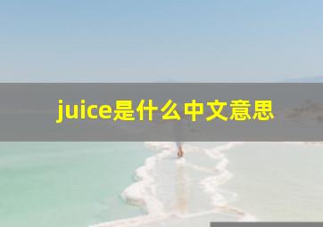 juice是什么中文意思