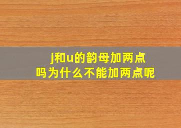 j和u的韵母加两点吗为什么不能加两点呢