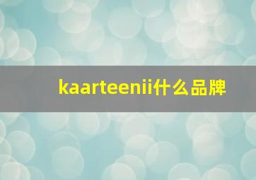 kaarteenii什么品牌