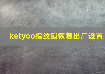 ketyoo指纹锁恢复出厂设置