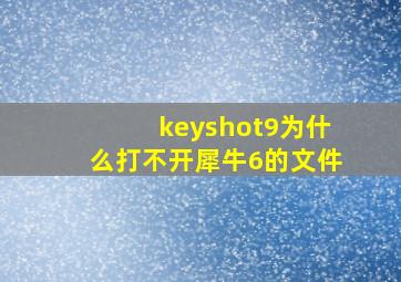 keyshot9为什么打不开犀牛6的文件