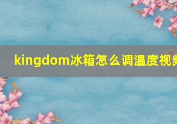 kingdom冰箱怎么调温度视频