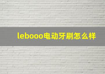 lebooo电动牙刷怎么样