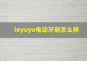 leyuyo电动牙刷怎么样