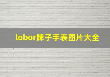 lobor牌子手表图片大全