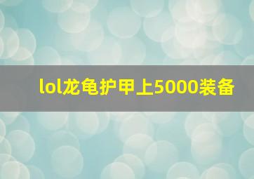 lol龙龟护甲上5000装备