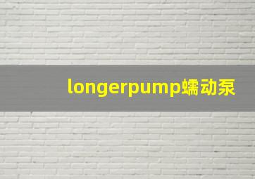 longerpump蠕动泵