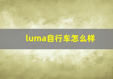 luma自行车怎么样