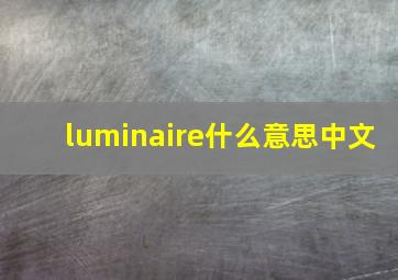 luminaire什么意思中文