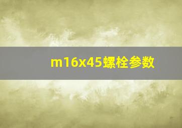 m16x45螺栓参数