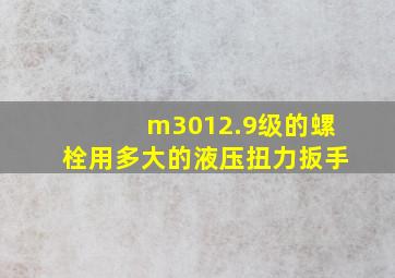 m3012.9级的螺栓用多大的液压扭力扳手