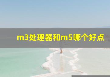 m3处理器和m5哪个好点