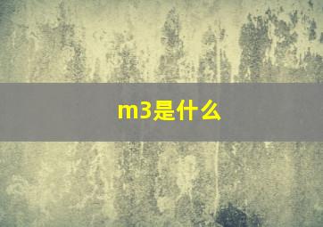 m3是什么