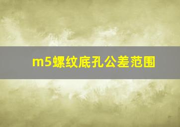 m5螺纹底孔公差范围